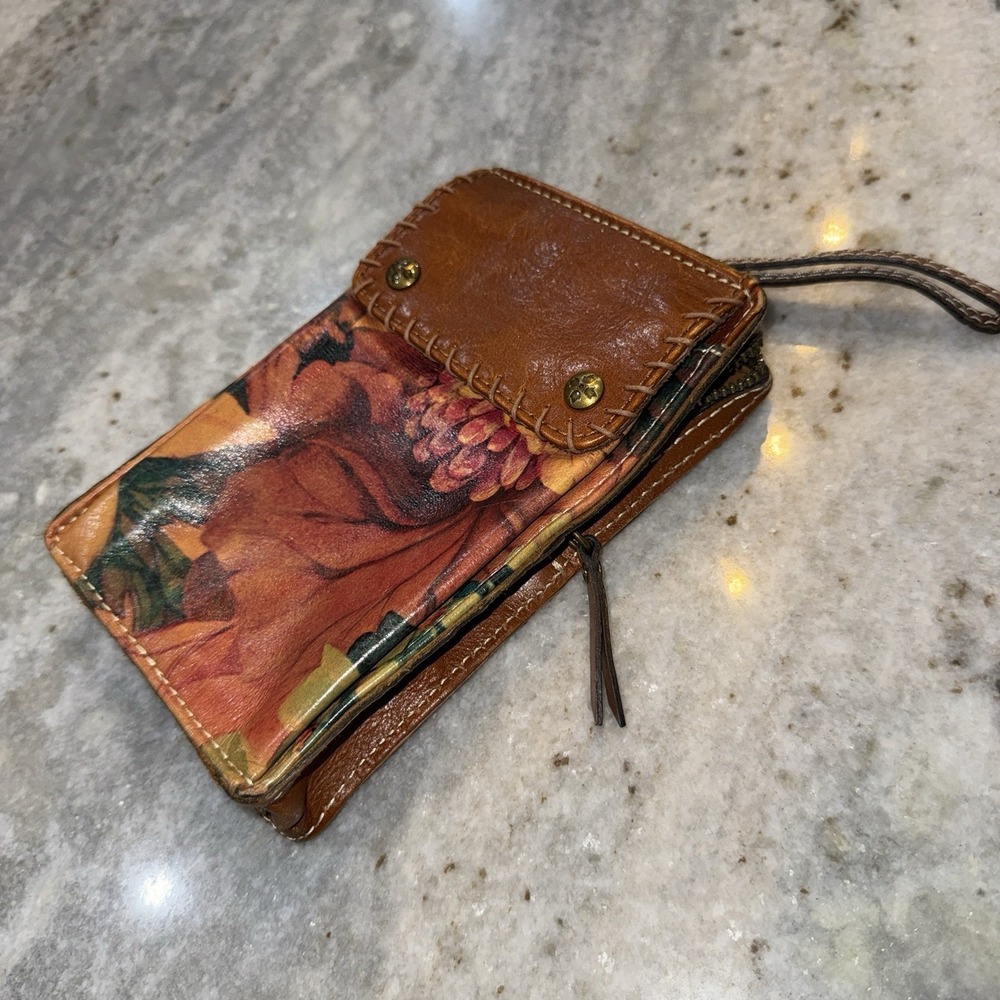 Patricia Nash Marinella Leather Floral Organizer Bag Clutch Wristlet Western